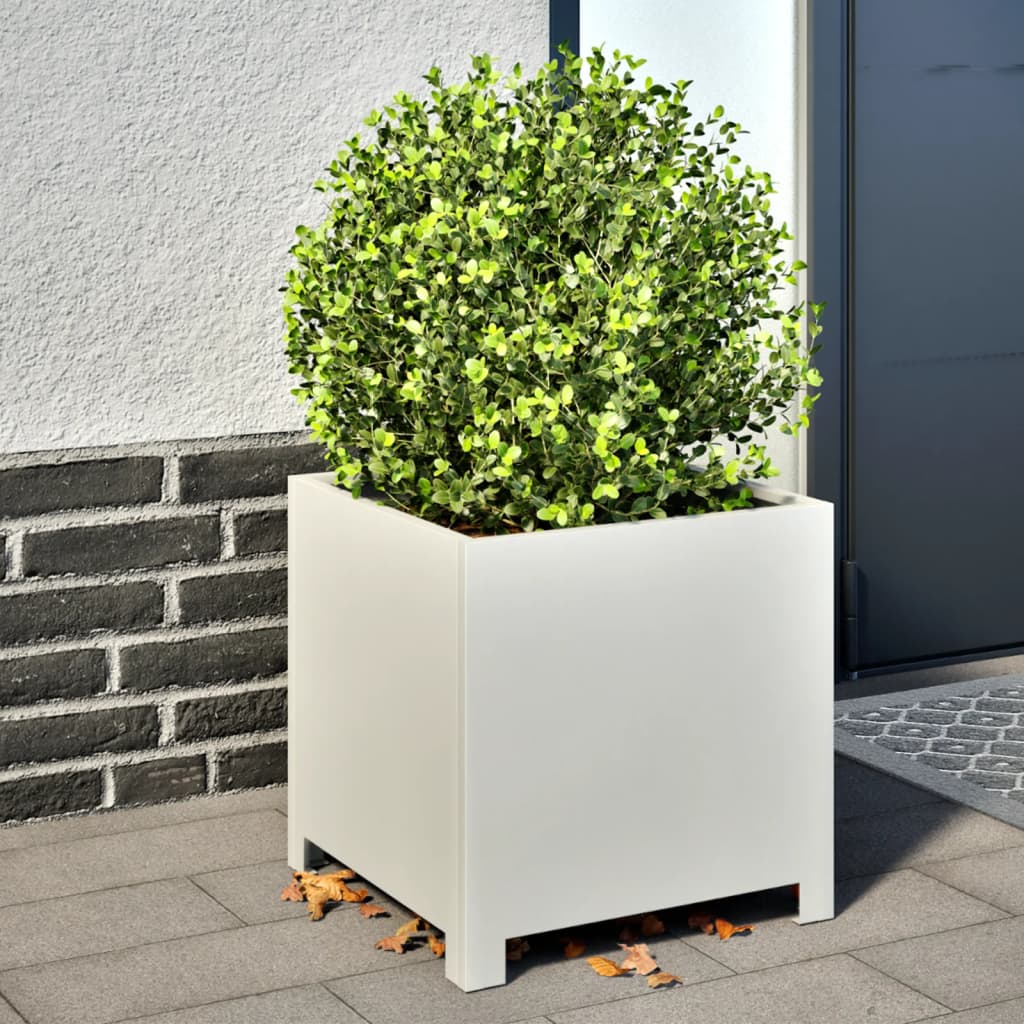 Vidaxx Pflanzer 2 ST 40x40x40 cm Stahlweiß
