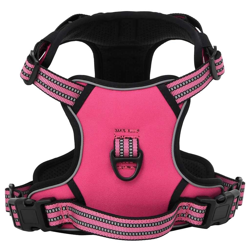 VidaXL Hundegeschirr mit reflektierenden Streifen, verstellbar, Größe L, Pink