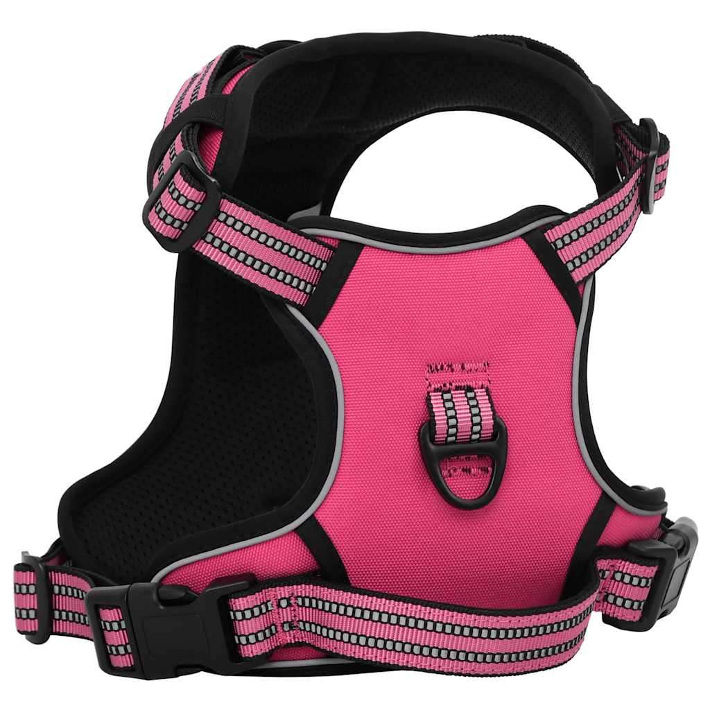 VidaXL Hundegeschirr mit reflektierenden Streifen, verstellbar, Größe L, Pink