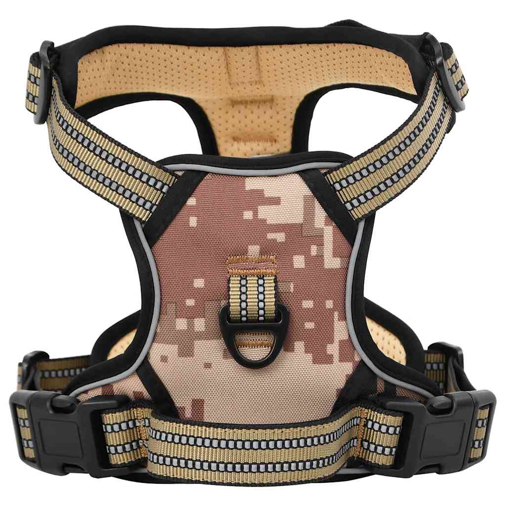 VidaXL Hundegeschirr mit Leine und Halsband, verstellbar, Camouflage Braun