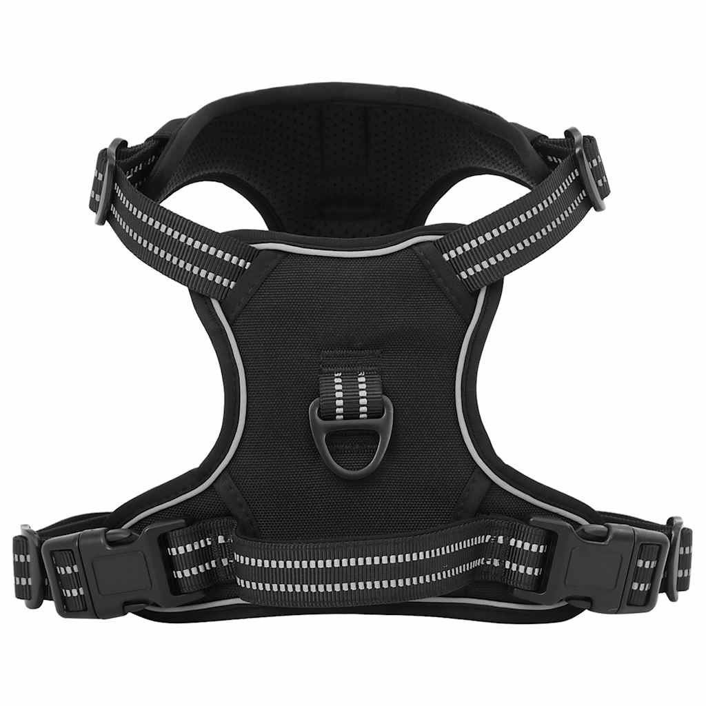 VidaXL Hundegeschirr mit Leine und verstellbarem Halsband, Schwarz