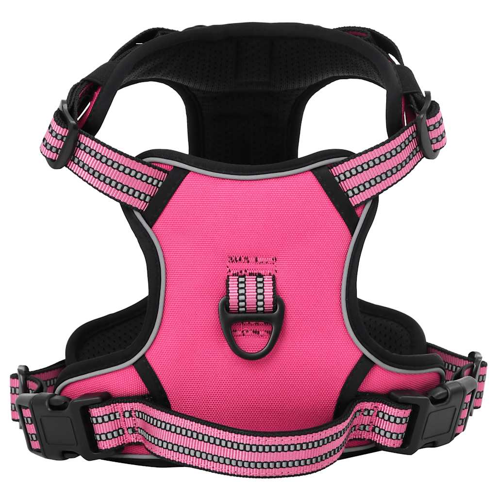 VidaXL Hundegeschirr mit Leine und Halsband, verstellbar, Größe L, Rosa