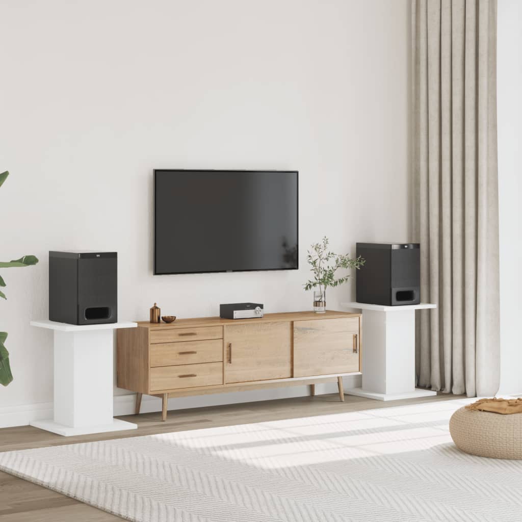 Vidaxl -Lautsprecher steht 2 Stück 30x30x60 cm verarbeitetes Holz weiß