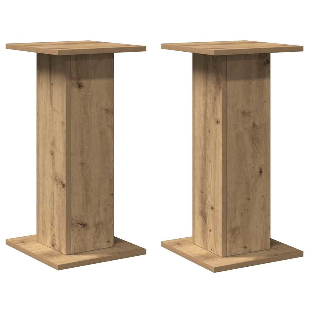 Vidaxl speakerstandaards 2 st 30x30x60 cm hout artisanaal eikenkleurig