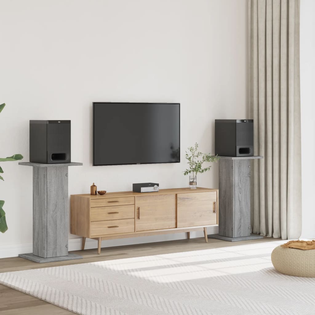 VIDAXL -Lautsprecher steht 2 Stück 30x30x80 cm verarbeitetes Holzgrau Sonoma