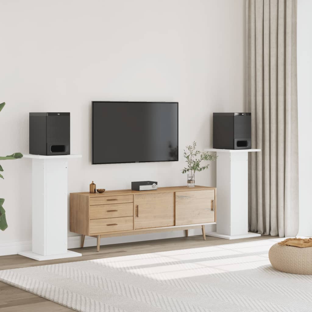 Vidaxl -Lautsprecher steht 2 Stück 30x30x95 cm verarbeitetes Holz weiß