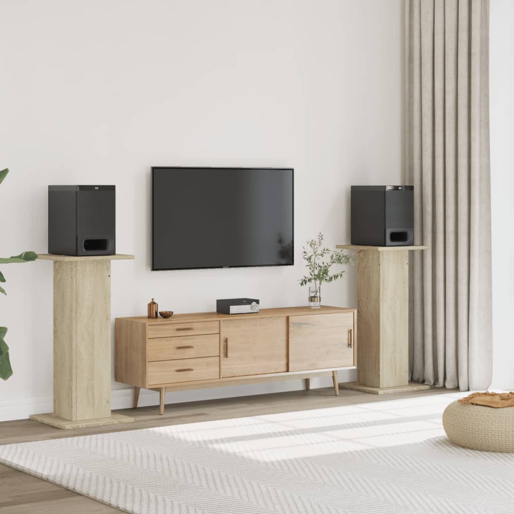 VIDAXL -Lautsprecher steht 2 Stück 30x30x95 cm verarbeitetes Holz Sonoma Eiche