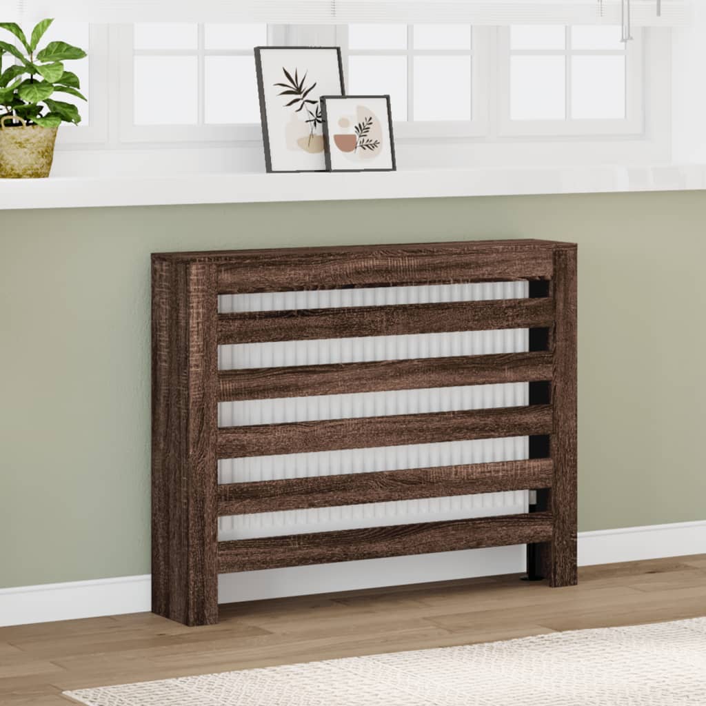 Vidaxl radiatorombouw 104x20x82 cm bewerkt hout bruin eikenkleurig