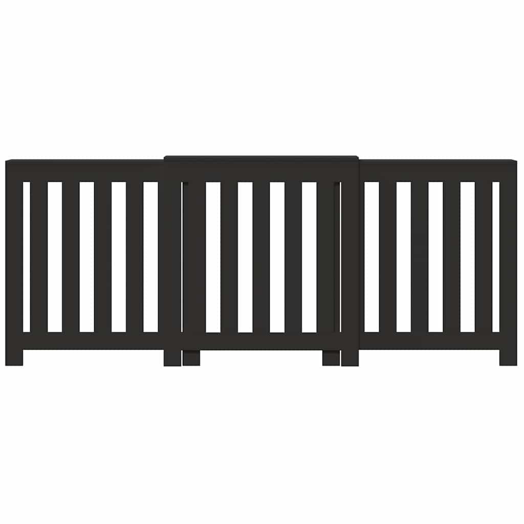 Vidaxl radiatorombouw 205x21,5x83,5 cm bewerkt hout zwart