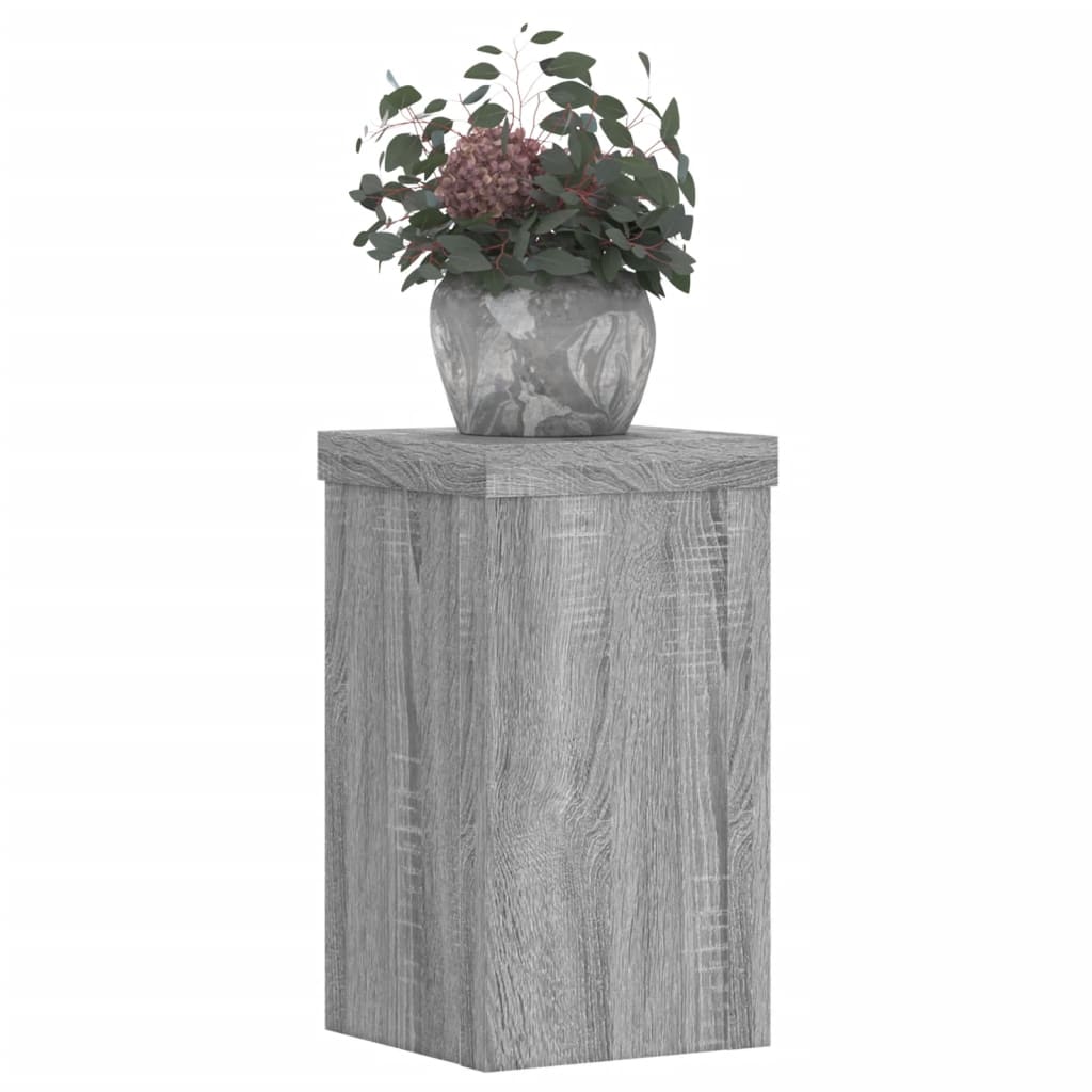 VidaXL Pflanzenständer, 2 Stück, 10 x 10 x 18 cm, verarbeitetes Holz, Grau, Sonoma