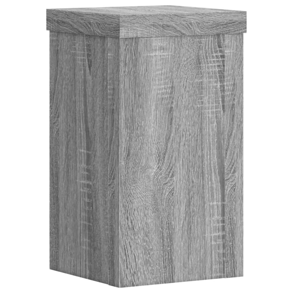 VidaXL Pflanzenständer, 2 Stück, 10 x 10 x 18 cm, verarbeitetes Holz, Grau, Sonoma