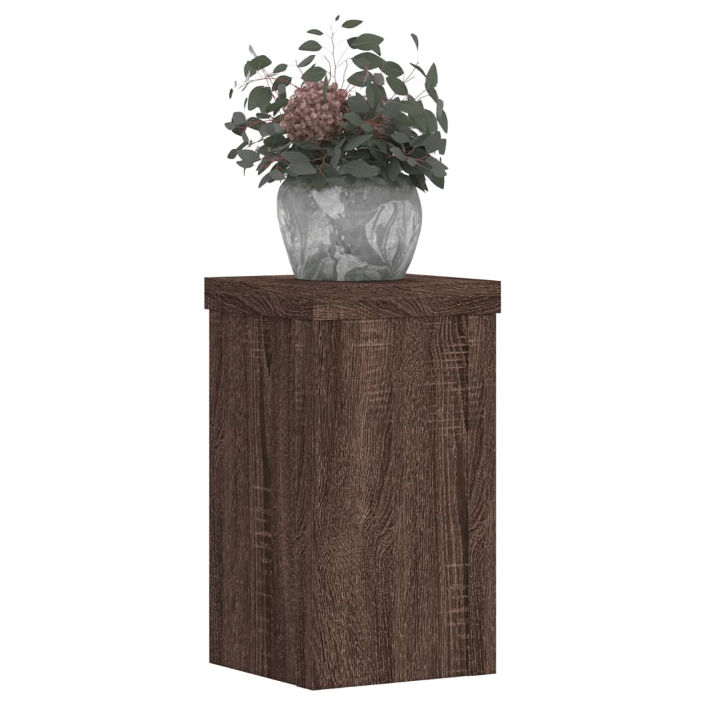 VidaXL Pflanzenständer, 2 Stück, 10 x 10 x 18 cm, verarbeitetes Holz, braune Eiche