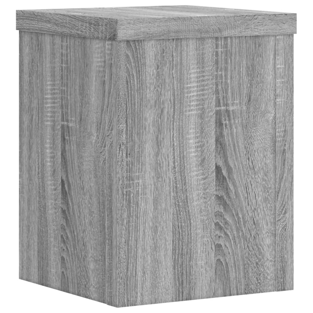 Vidaxl plantenstandaards 2 st 15x15x20 cm bewerkt hout grijs sonoma
