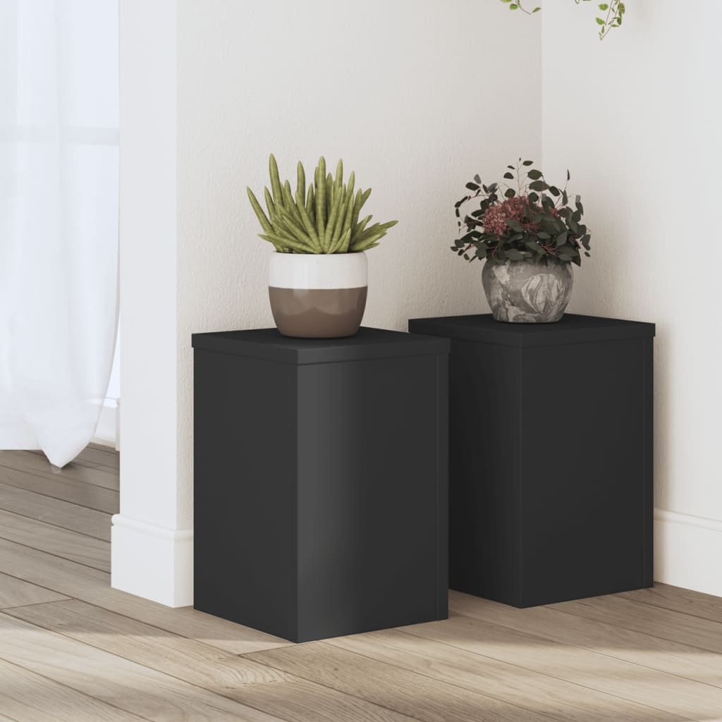 VIDAXL -Planzenstandards 2 ST 20x20x30 cm verarbeitetes Holzschwarz schwarz