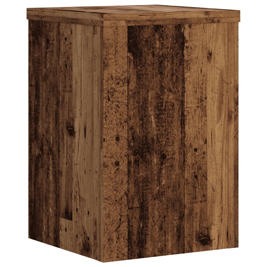 Vidaxl plantenstandaards 2 st 20x20x30 cm bewerkt hout oud houtkleurig