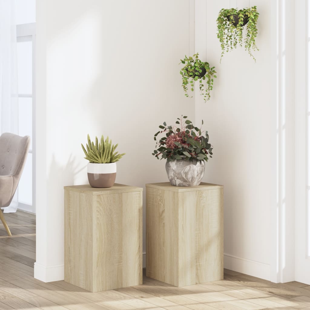 VIDAXL -Planzenstandards 2 ST 30x30x50 cm verarbeitetes Holz Sonoma Eiche