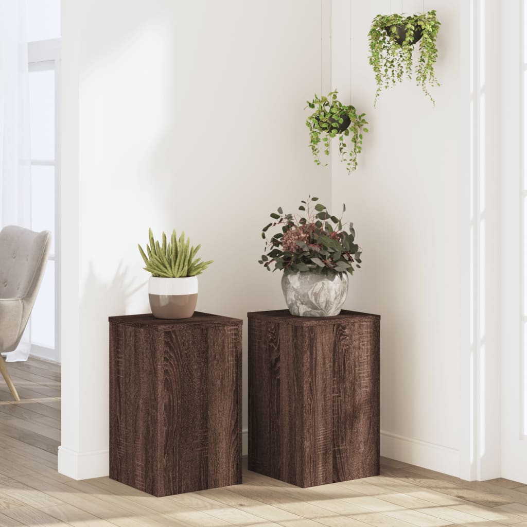 VIDAXL -Anlagenstandards 2 Stück 30x30x50 cm verarbeiteter Holzbraune Eiche