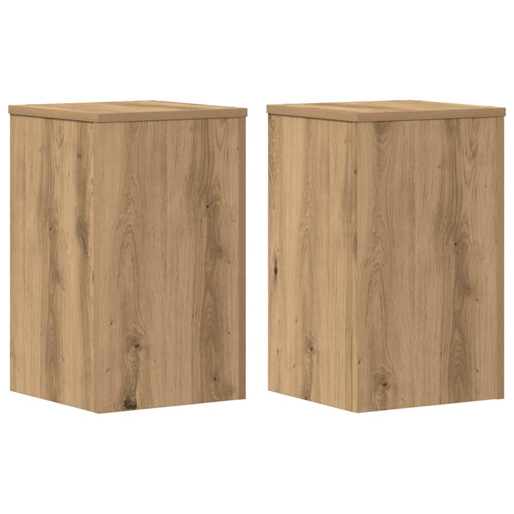 Vidaxl plantenstandaards 2 st 30x30x50 cm hout artisanaal eiken