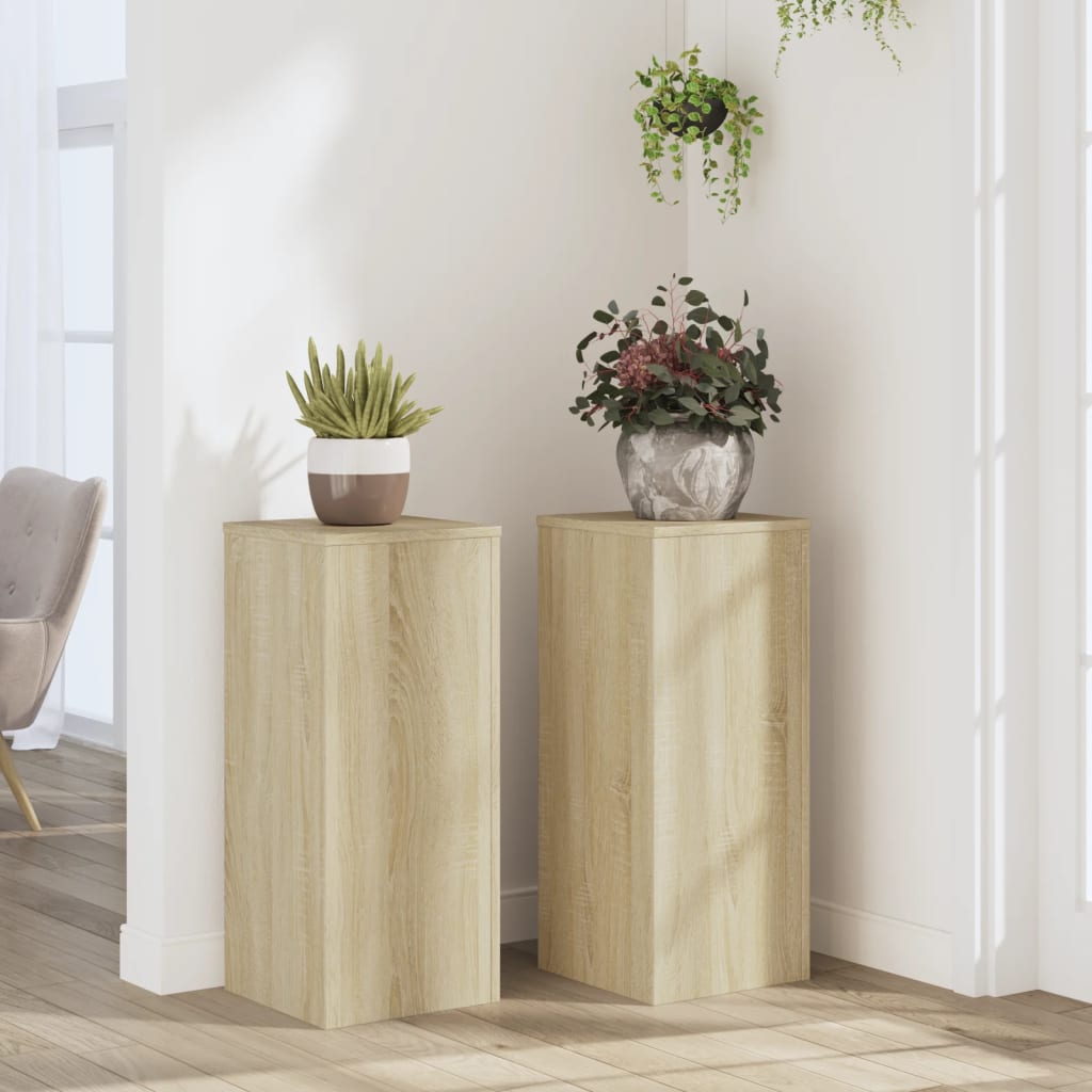 VIDAXL -Anlagenstandards 2 Stück 30x30x70 cm verarbeitetes Holz Sonoma Eiche