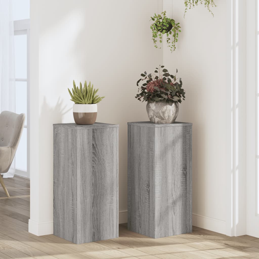 VIDAXL -Anlagenstandards 2 Stück 30x30x70 cm fertig lackiert in Holzgrau Sonoma
