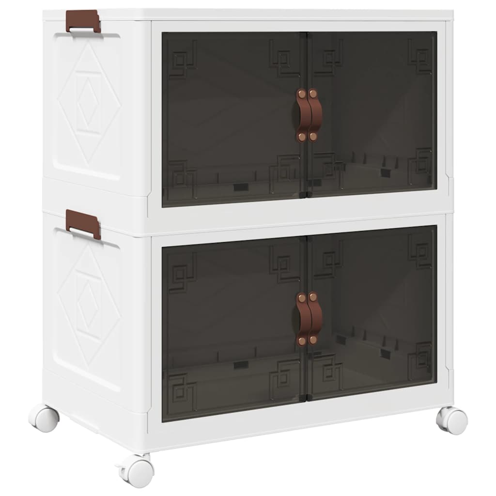 Vidaxx Aufbewahrungsbox, stapelbar mit Rädern, 2-lagig, 75 l, 64 x 40 x 76 cm