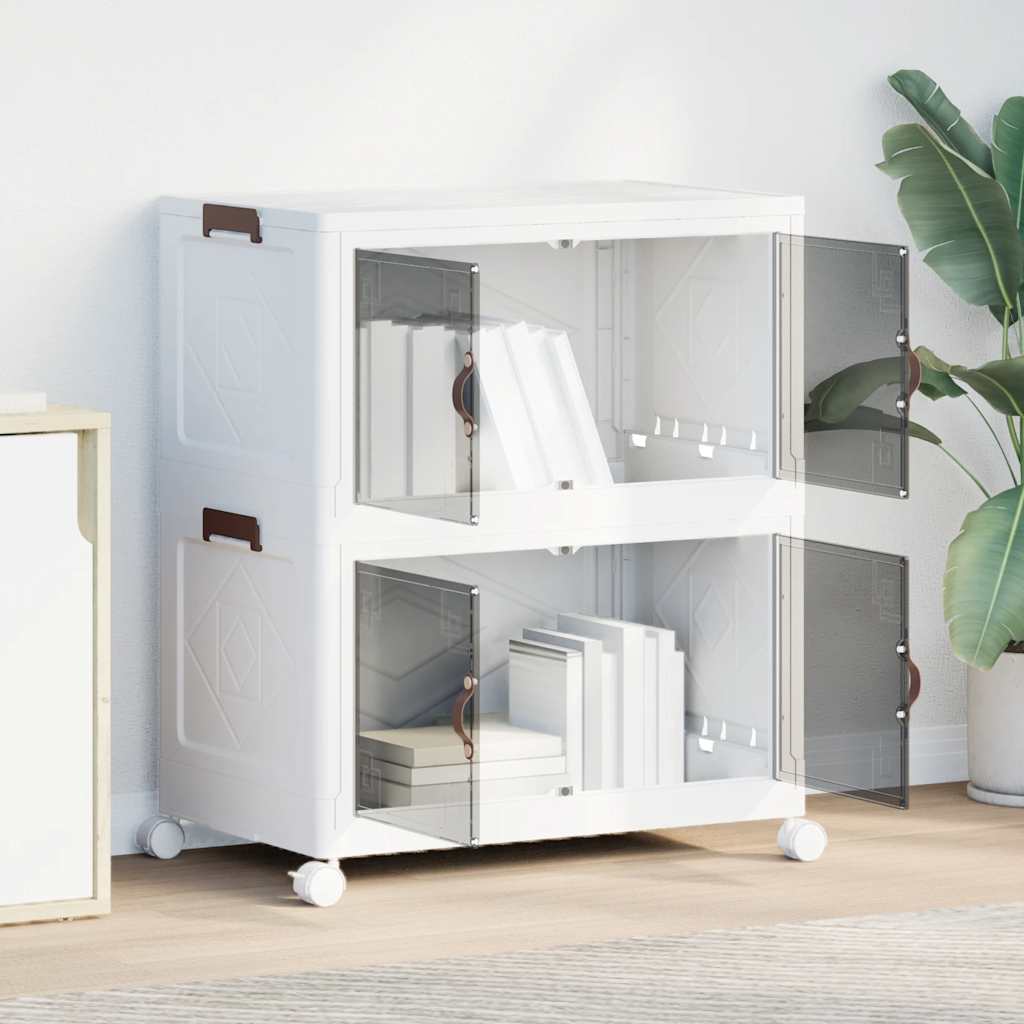 Vidaxx Aufbewahrungsbox, stapelbar mit Rädern, 2-lagig, 75 l, 64 x 40 x 76 cm