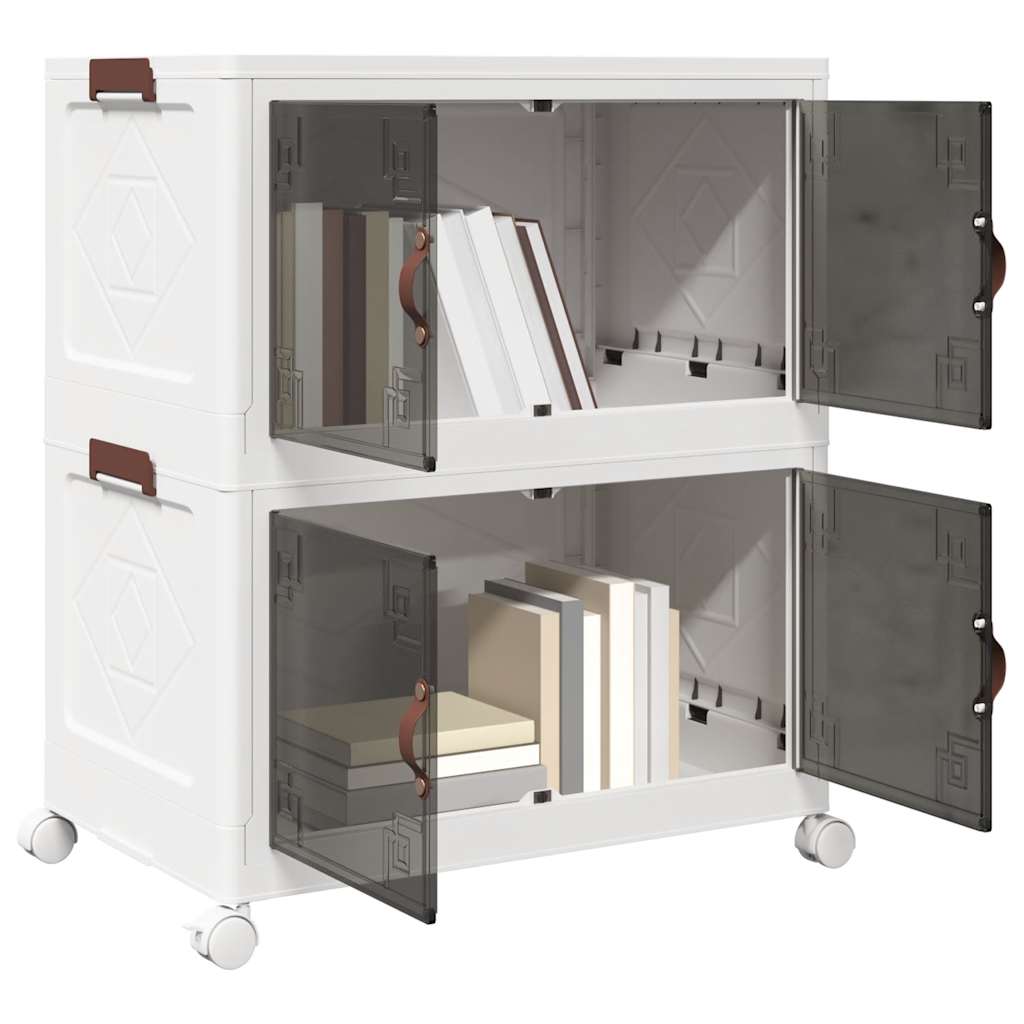 Vidaxx Aufbewahrungsbox, stapelbar mit Rädern, 2-lagig, 75 l, 64 x 40 x 76 cm