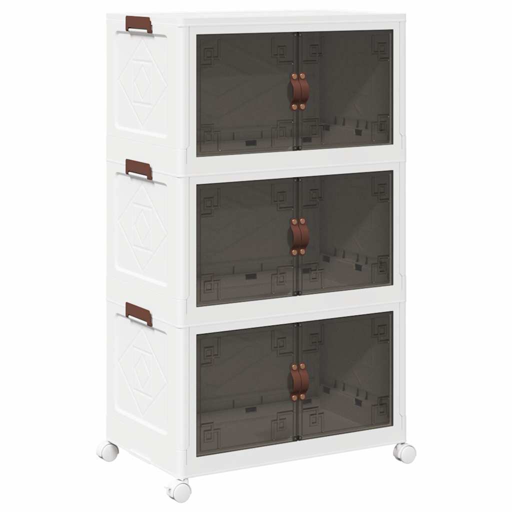 Vidaxx Aufbewahrungsbox, stapelbar mit Rädern, 3-lagig, 75 l, 64 x 39,5 x 110,5 cm