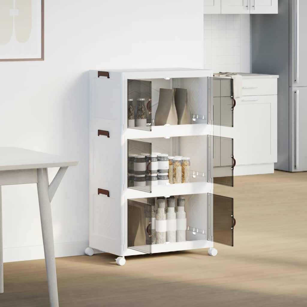 Vidaxx Aufbewahrungsbox, stapelbar mit Rädern, 3-lagig, 75 l, 64 x 39,5 x 110,5 cm