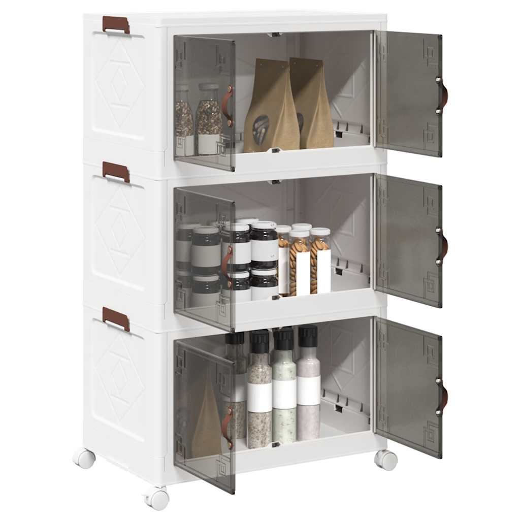 Vidaxx Aufbewahrungsbox, stapelbar mit Rädern, 3-lagig, 75 l, 64 x 39,5 x 110,5 cm