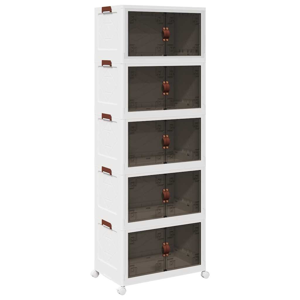 Vidaxx Aufbewahrungsbox, stapelbar mit Rädern, 5-lagig, 75 l, 64 x 40 x 179 cm