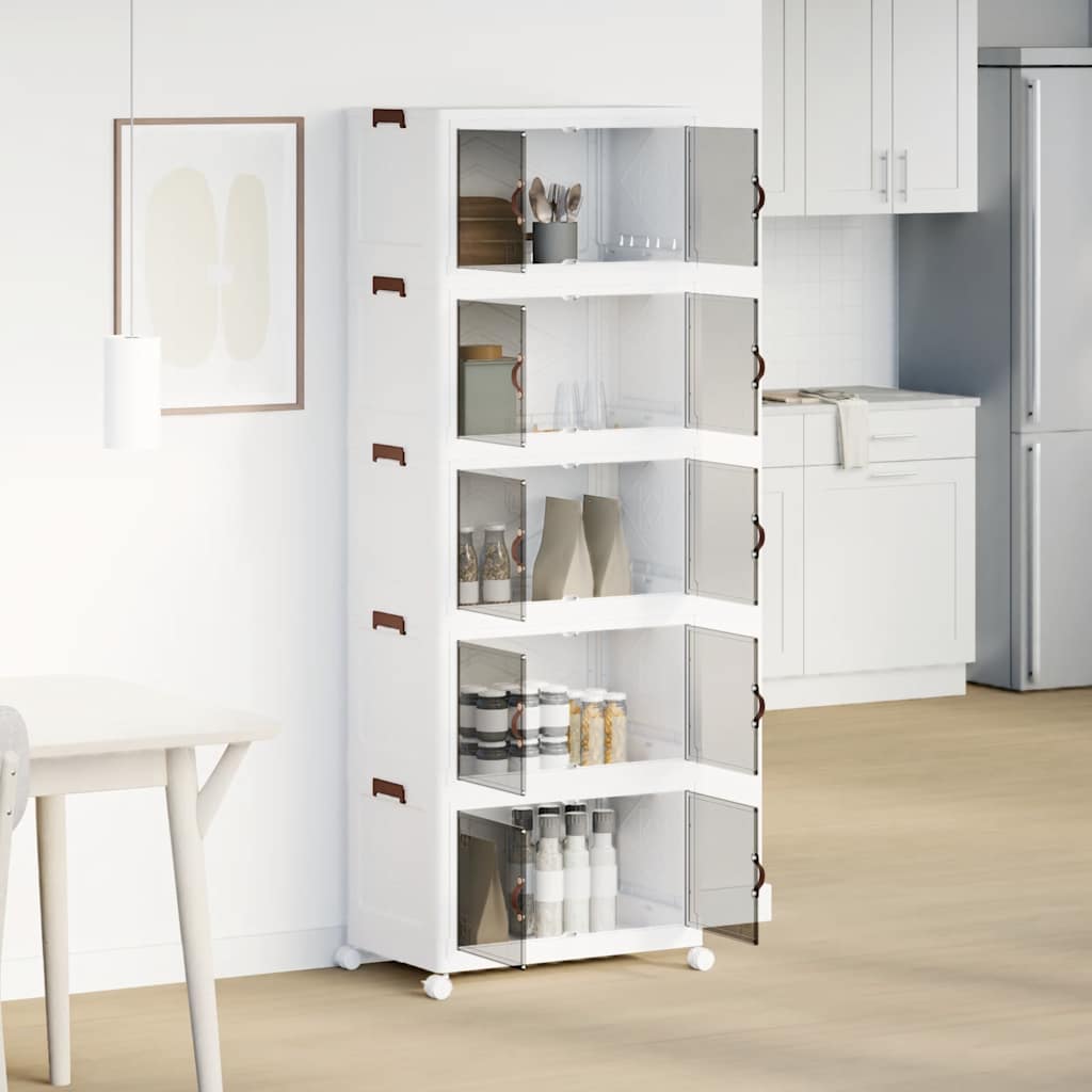 Vidaxx Aufbewahrungsbox, stapelbar mit Rädern, 5-lagig, 75 l, 64 x 40 x 179 cm