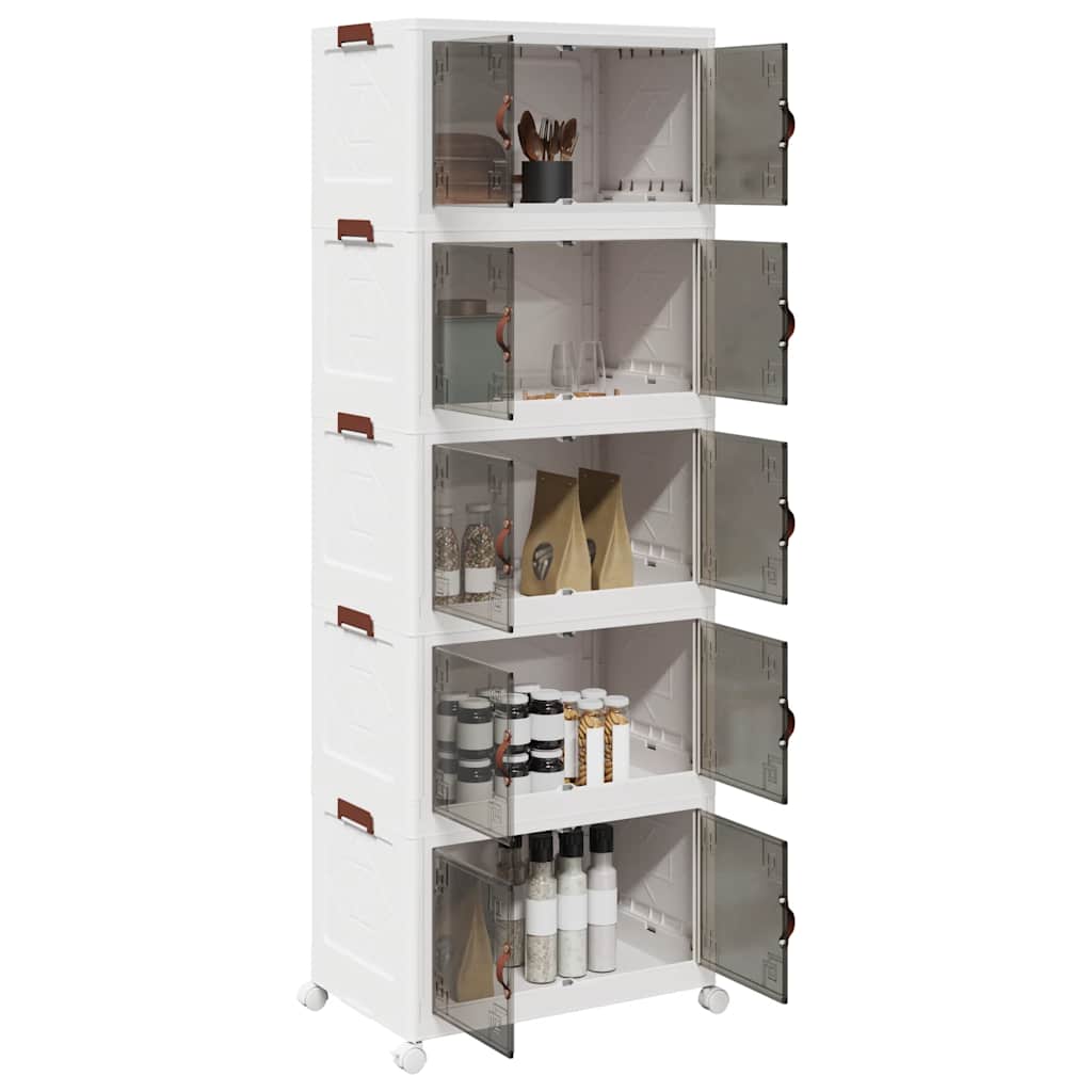 Vidaxx Aufbewahrungsbox, stapelbar mit Rädern, 5-lagig, 75 l, 64 x 40 x 179 cm