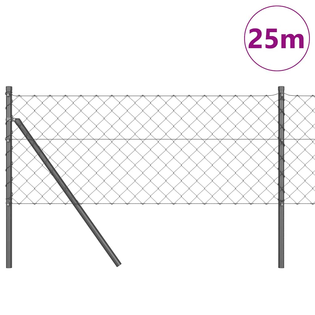 Vidaxl afrasteringspaal grijs 25 x 0,6 m (60 x 60 mm gaas)