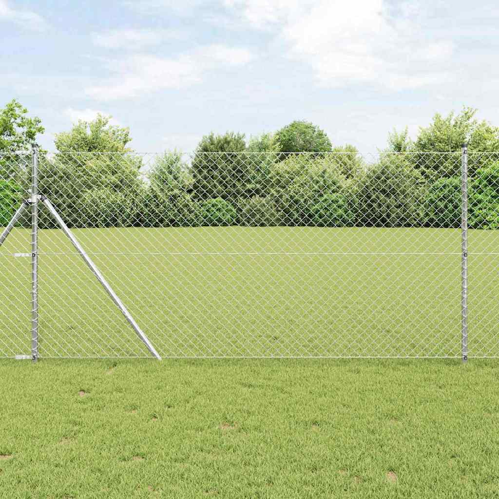 Vidaxl afrasteringspaal zilver 10 x 1 m (40 x 40 mm gaas) staal