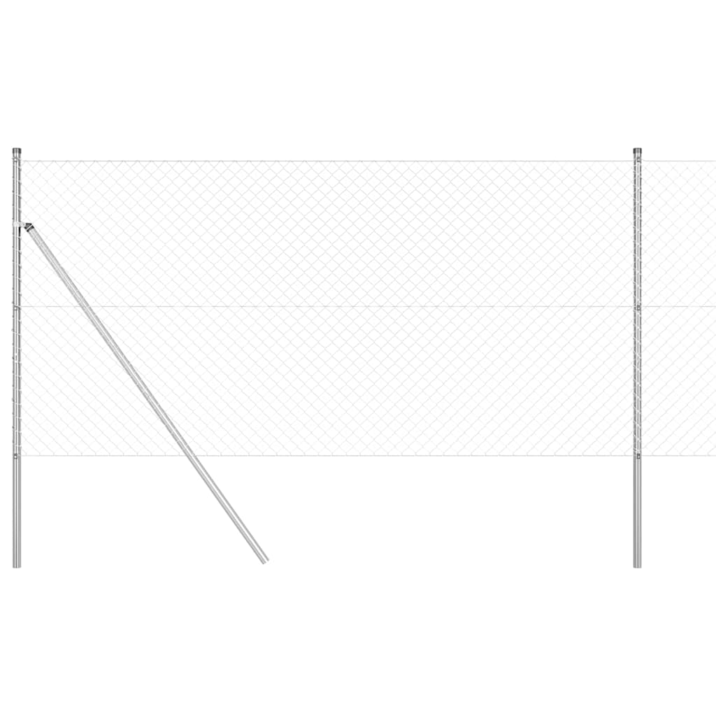 Vidaxl afrasteringspaal zilver 10 x 1 m (40 x 40 mm gaas) staal