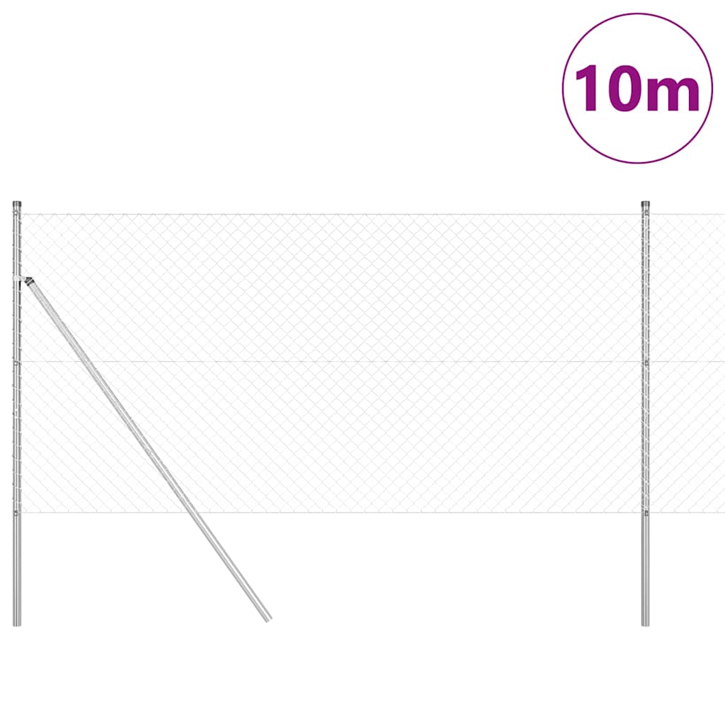Vidaxl afrasteringspaal zilver 10 x 1,2 m (40 x 40 mm gaas) staal