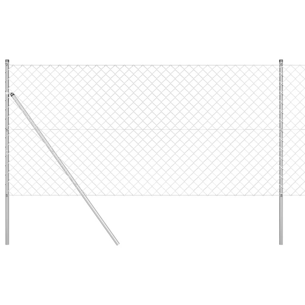 Vidaxl afrasteringspaal zilver 10 x 1 m (60 x 60 mm gaas) staal
