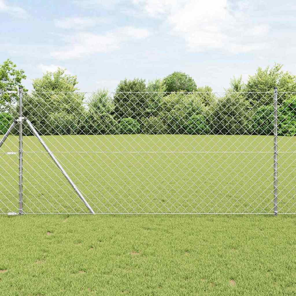 Vidaxl afrasteringspaal zilver 10 x 1,4 m (60 x 60 mm gaas) staal