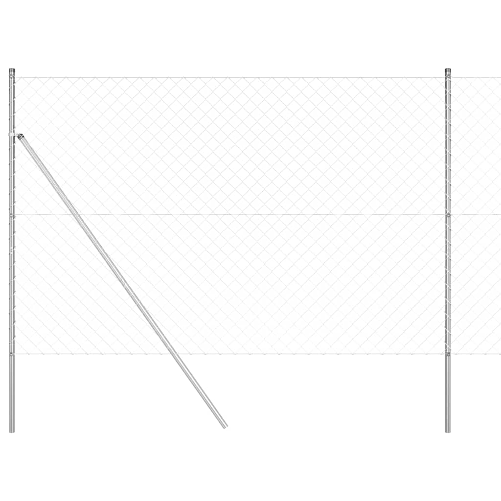Vidaxl afrasteringspaal zilver 10 x 1,6 m (60 x 60 mm gaas) staal