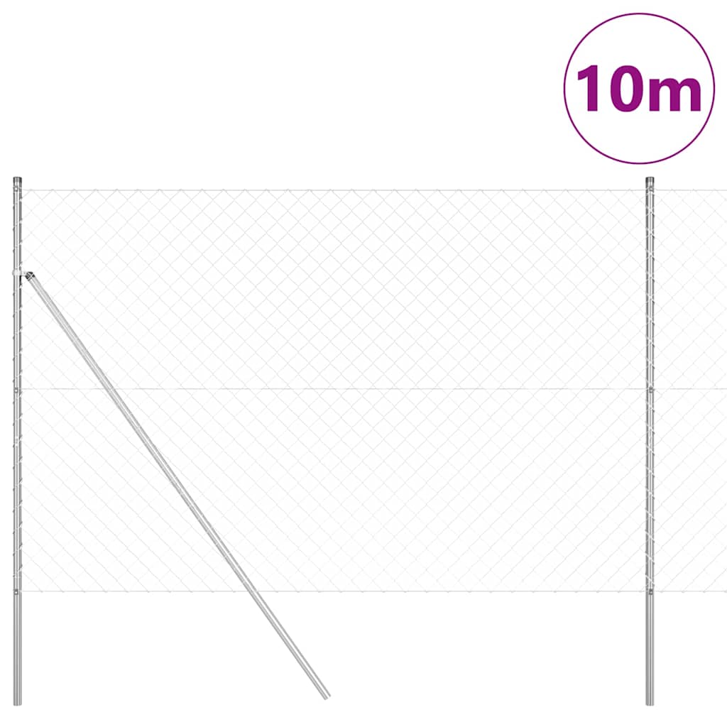Vidaxl afrasteringspaal zilver 10 x 1,6 m (60 x 60 mm gaas) staal