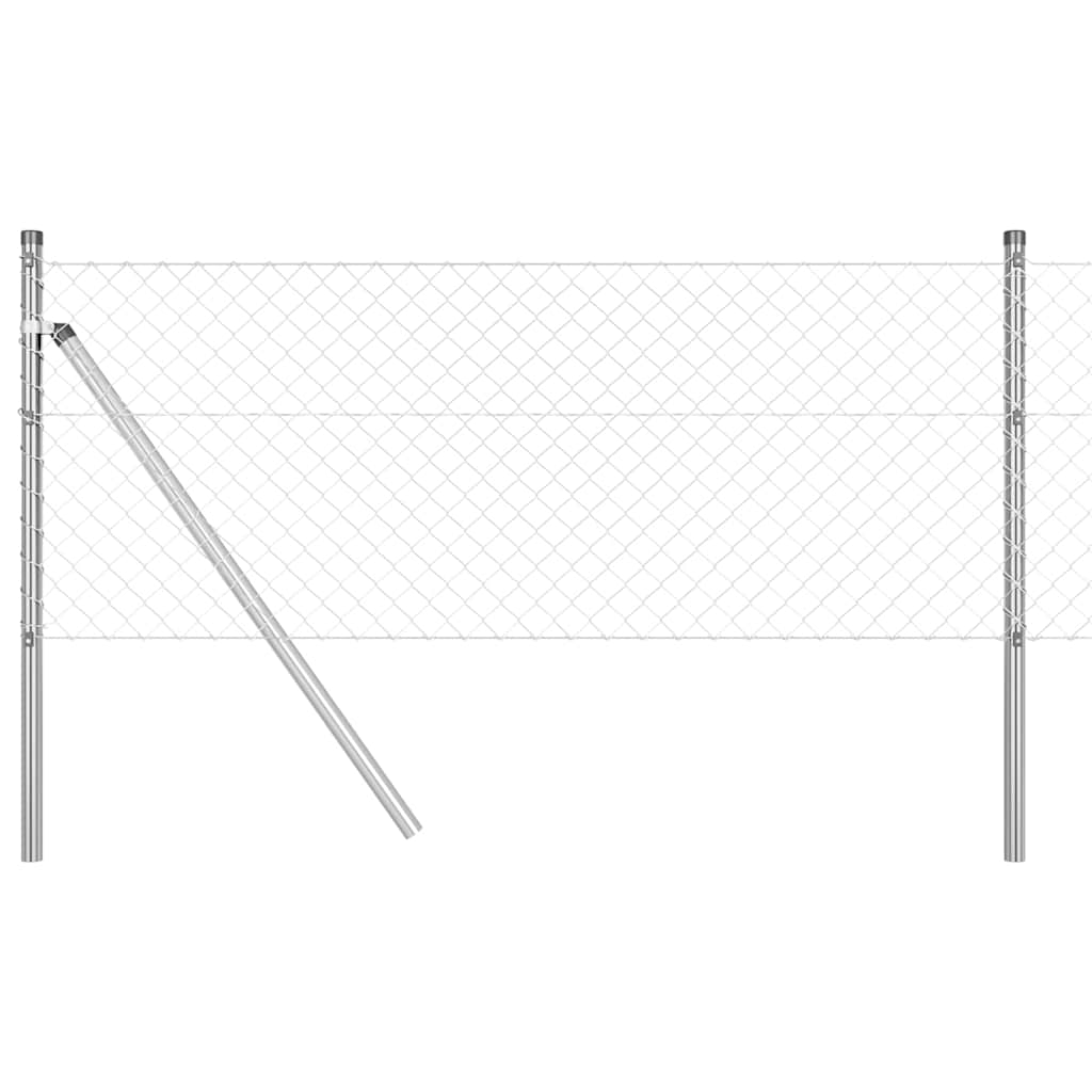 Vidaxl afrasteringspaal zilver 25 x 0,4 m (40 x 40 mm gaas) staal