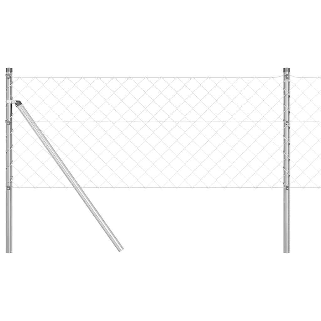 Vidaxl afrasteringspaal zilver 25 x 0,4 m (60 x 60 mm gaas) staal