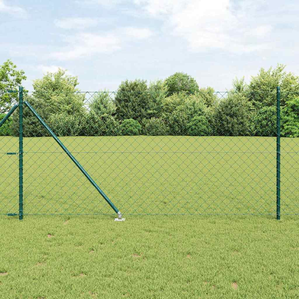 Vidaxl afrasteringspaal groen 10 x 1 m (60 x 60 mm gaas) staal en pvc