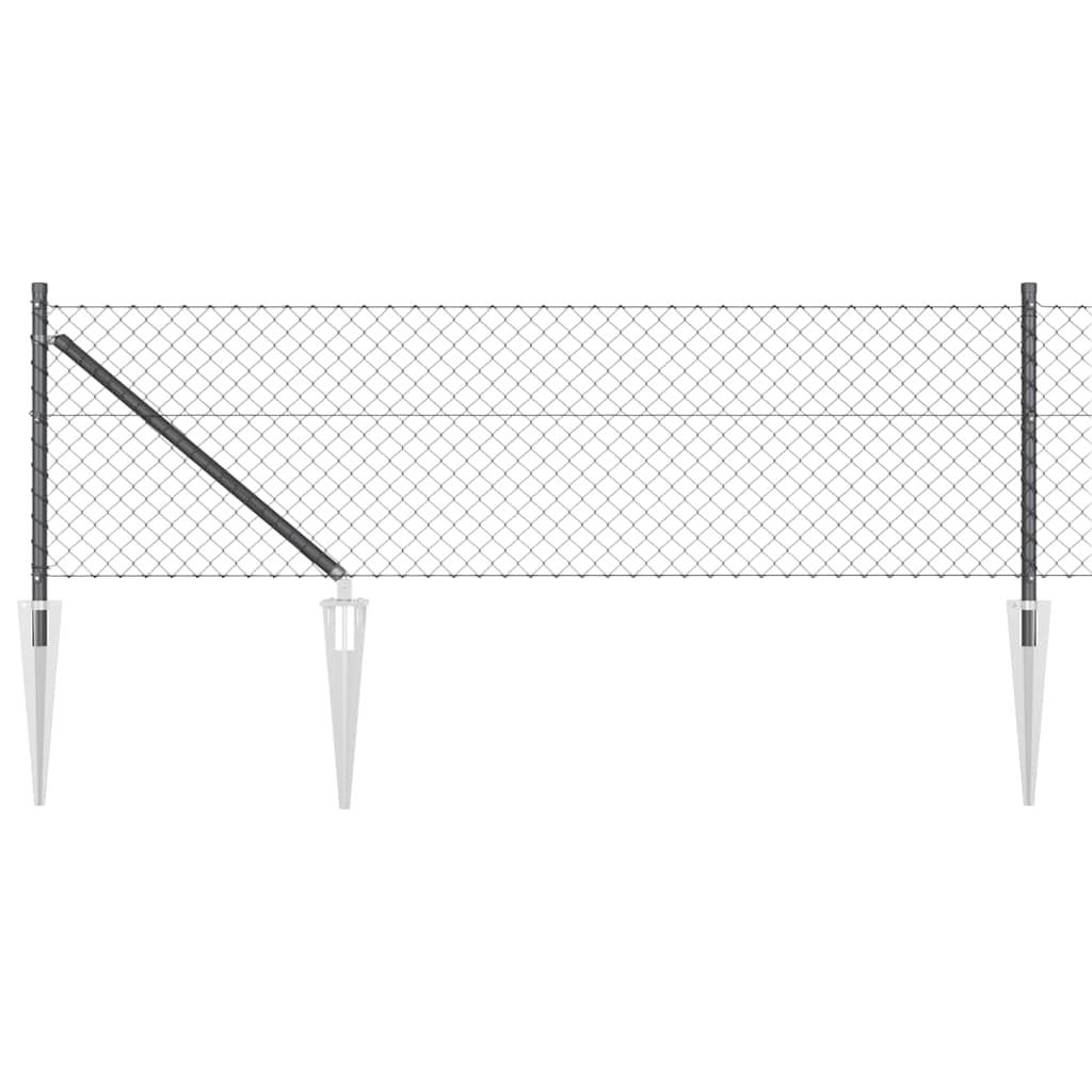 Vidaxl afrasteringspaal grijs 10 x 0,8 m (40 x 40 mm gaas)