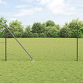 Vidaxl afrasteringspaal grijs 10 x 1 m (60 x 60 mm gaas) staal en pvc