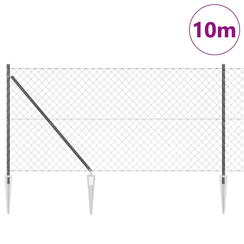 Vidaxl afrasteringspaal grijs 10 x 1,2 m (60 x 60 mm gaas)