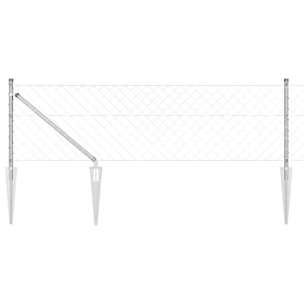 Vidaxl afrasteringspaal zilver 25 x 0,4 m (60 x 60 mm gaas) staal