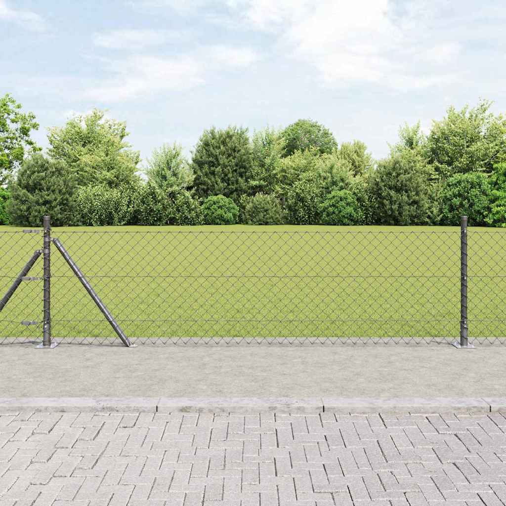Vidaxl afrasteringspaal grijs 10 x 0,4 m (40 x 40 mm gaas)