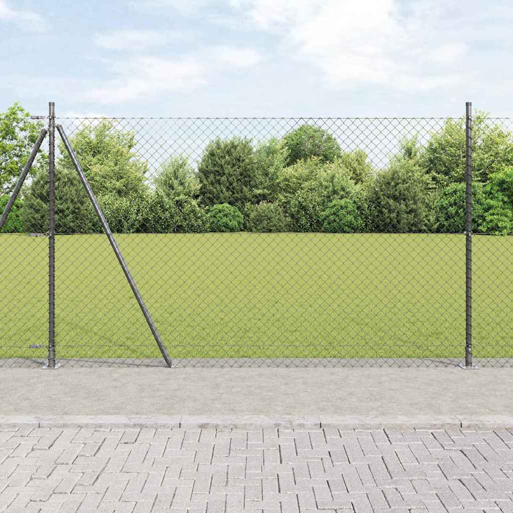 Vidaxl afrasteringspaal grijs 10 x 1,4 m (40 x 40 mm gaas)
